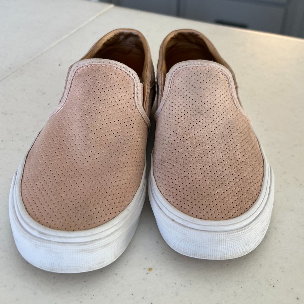 Women's Blush Slip On Vans with Perforated Upper Size 6
